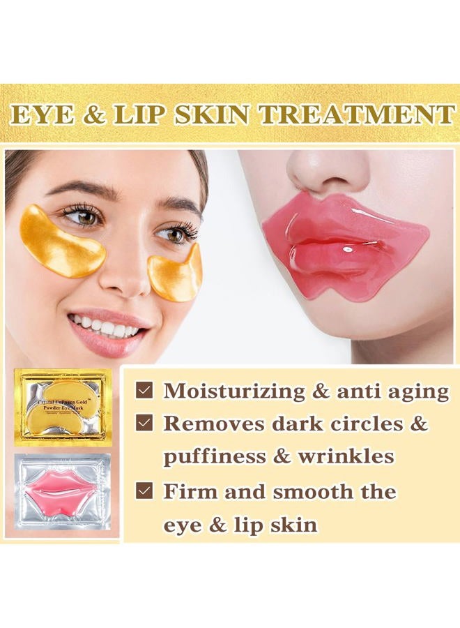 PERVALA 30PCS Lip Mask & Under Eye Mask, 24K Under Eye Patches for Puffy Eyes, Pink Lip Masks Skincare, Effectively Moisturizing the Lip & Eye Skin, Reducing Fine Lines & Dark Circle - Image 2