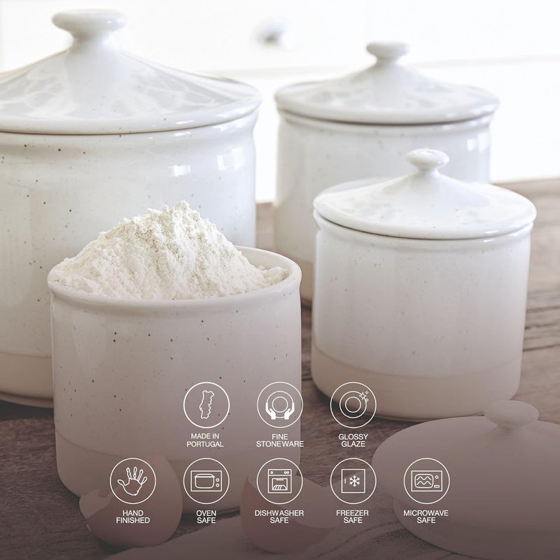Casafina Casafina Ceramic Stoneware Set Of 3 Measuring Cups  Fattoria Collection White  Microwave  Dishwasher Safe Dinnerware  Food Safe Glazing  Restaurant Quality Serveware  - Image 3