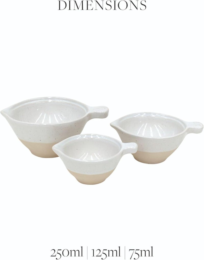 Casafina Casafina Ceramic Stoneware Set Of 3 Measuring Cups  Fattoria Collection White  Microwave  Dishwasher Safe Dinnerware  Food Safe Glazing  Restaurant Quality Serveware  - Image 2