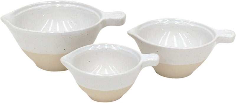 Casafina Casafina Ceramic Stoneware Set Of 3 Measuring Cups  Fattoria Collection White  Microwave  Dishwasher Safe Dinnerware  Food Safe Glazing  Restaurant Quality Serveware  - Image 1