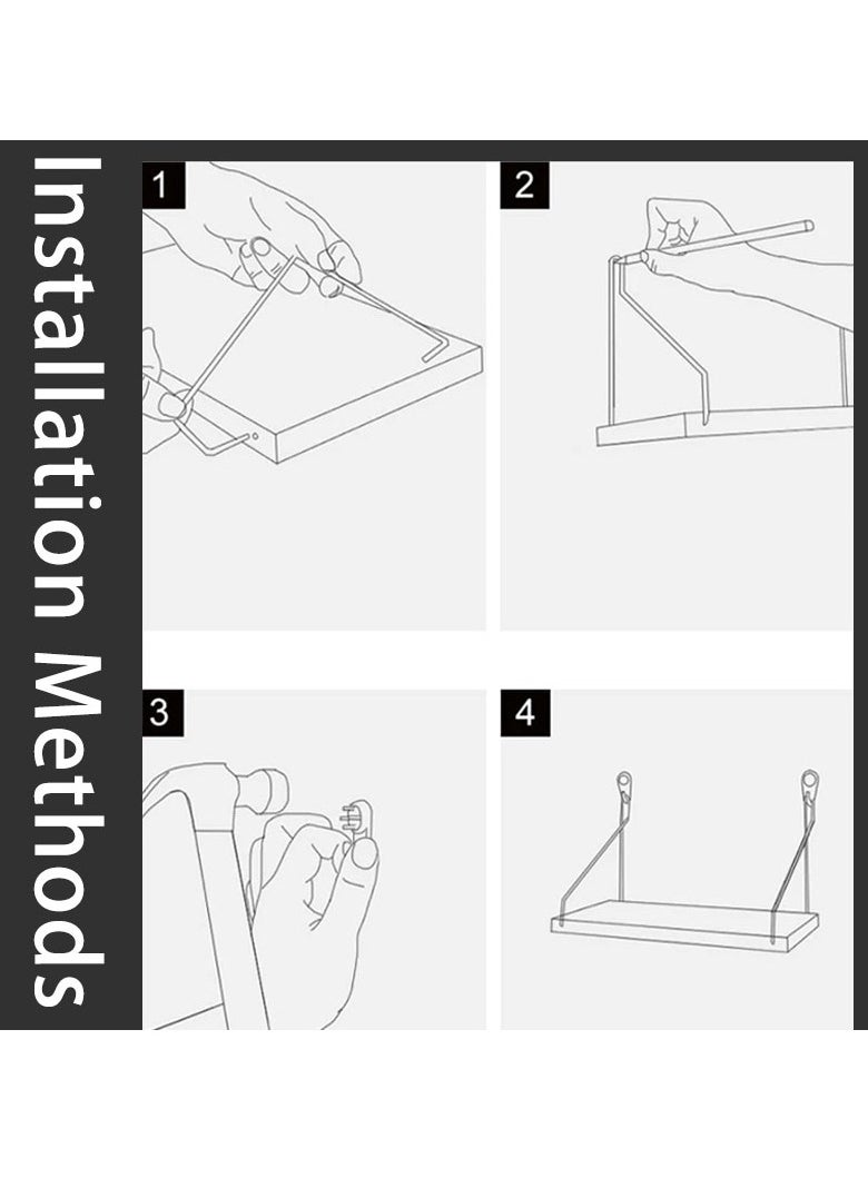 Hihonor - 2 Sets Pegboard Shelves Peg Board Shelf with Steel Pegboard Brackets and Metal Hooks Wall Organizer Storage Display Tray Pegboard Accessories for Craft Room Office Garage Workshop - Image 1