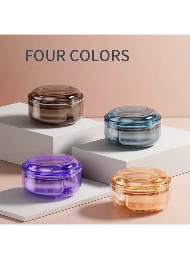 Purple Denture Storage Box With Cleaning Soak Portable Retainer Container - Image 2