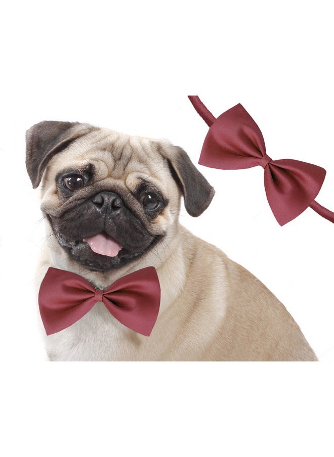 Sage Square Charming Canine Fashion Eye-Catching Dog Bow Tie - A Must-Have Accessory For Fashion-Capture Hearts With This Adorable Gift - Vibrant Colors (Maroon)  - Image 1