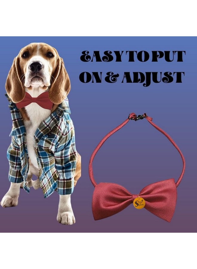 Sage Square Charming Canine Fashion Eye-Catching Dog Bow Tie - A Must-Have Accessory For Fashion-Capture Hearts With This Adorable Gift - Vibrant Colors (Maroon)  - Image 4