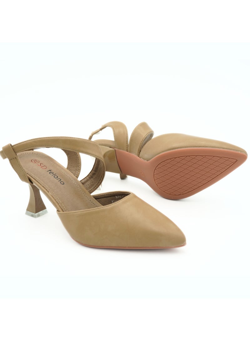 SD.Felano Women’s Slingback Pointed Toe Pumps – Closed-Toe Mid Heel Dress Shoes with Classic Back Strap for Office and Evening Wear - Image 3