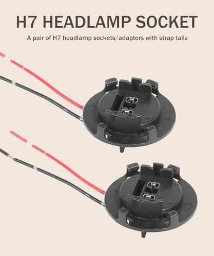 bylikeho 2PCS H7 Bulb Socket,Car Bulb Socket,LED Bulbs Socket,Car Accessories Headlight Lamp Connector Round Light Base,H7 Light Socket Harness Wire Connectors for Car Headlamp Related Replacement - Image 2