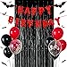 Haptda Red Glittery Happy Birthday Halloween Banner Black Foil Curtains Backdrop 3D Bat Sticker and Latex Balloons Confetti Balloon for Birthday Party Decorations Scary Party Supplies - Image 3