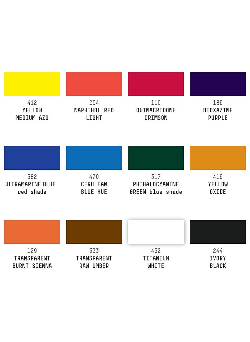 Liquitex - Liquitex Professional Heavy Body Acrylic Paint Set 12X22Ml, Assorted - Image 1