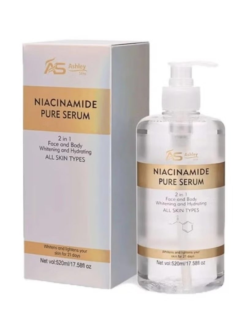 Ashley Ashley Shine Niacinamide Pure Serum 2 in 1 Face & Body Whitening and Hydrating Skin 520 ml