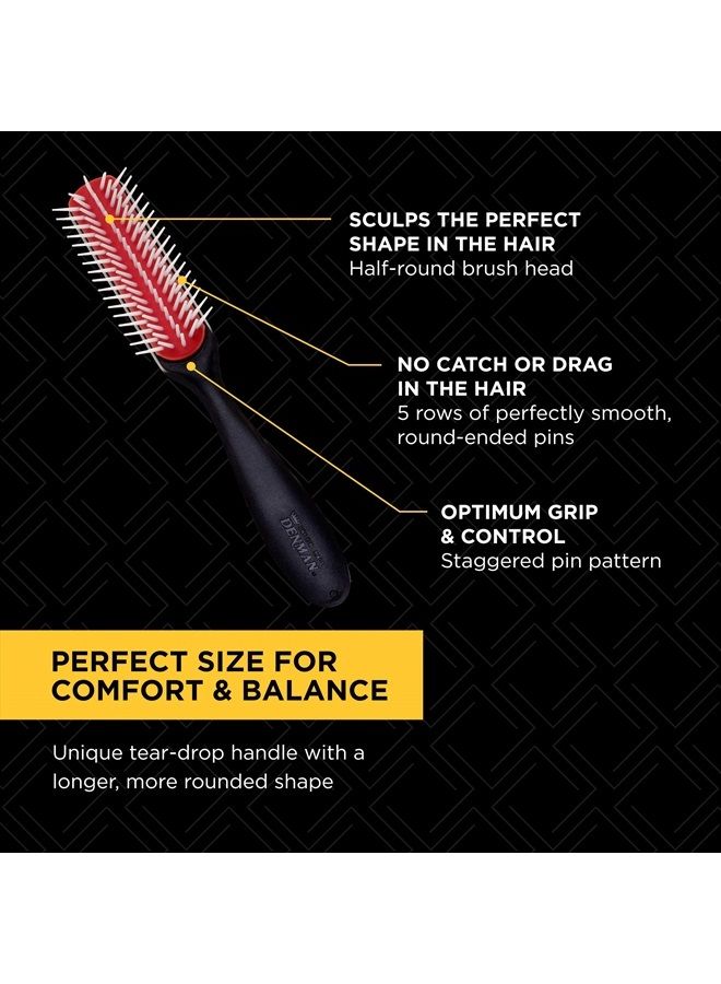 DENMAN Curly Hair Brush D143 - 5 Row Styling Mini Brush With Long Handle for Detangling, Separating, Shaping and Defining Curls and Smoothing Hair- For Women and Men - Image 5