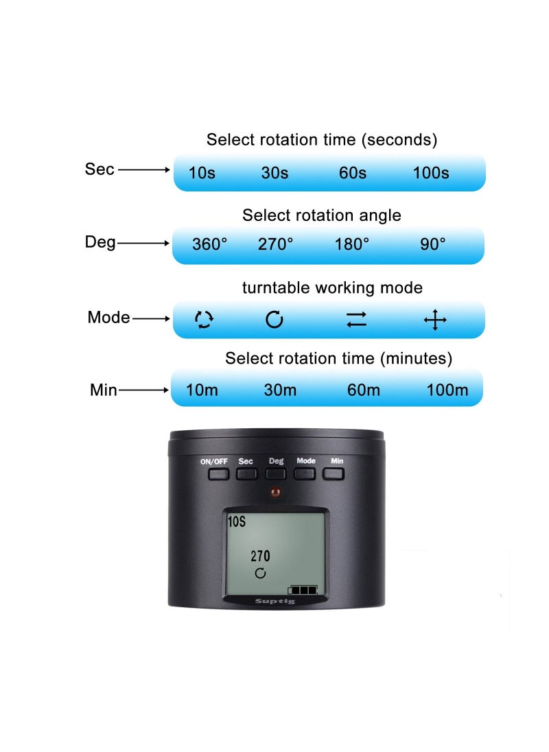SYOSI - SYOSI Electric 360 Degree Tripod Head Compatible for Hero 8 Hero 7 Hero 6 Hero 5 Hero 4 Hero Session iPhone Samrtphone Digital Camera Action Camera - Image 1