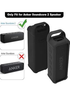 Generic Silicone Case Compatible with Anker 2 Portable Speaker, Protective Travel Case Cover with Handle and Carabiner (Black)  - Image 4
