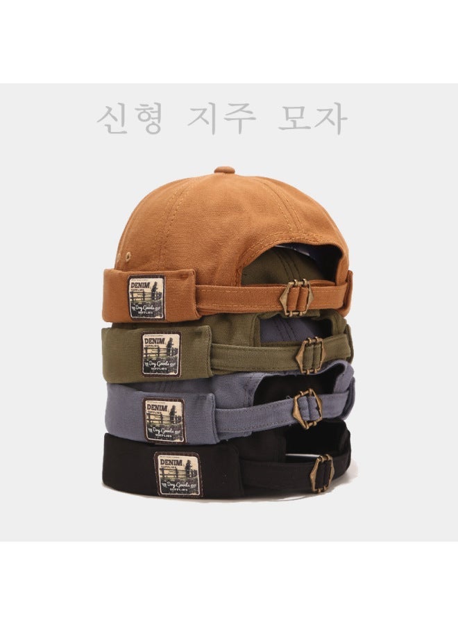 Denim Vintage Beanie Hat Unisex - Korean Style Skully Cap for Men Women, Hip Hop Streetwear Knit Hat, Retro Yuppie Casual Skull Cap - Image 2