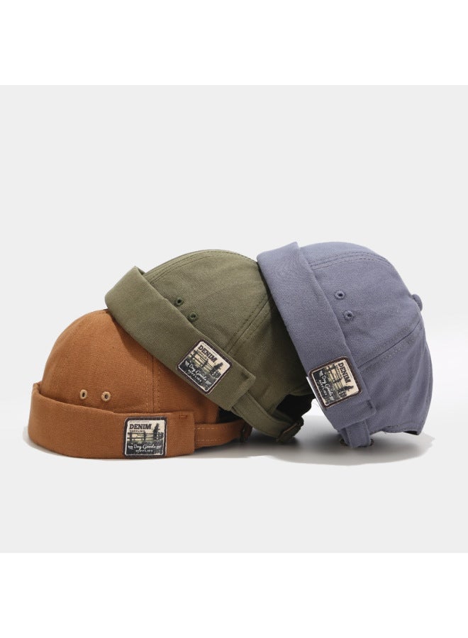 Denim Vintage Beanie Hat Unisex - Korean Style Skully Cap for Men Women, Hip Hop Streetwear Knit Hat, Retro Yuppie Casual Skull Cap - Image 3