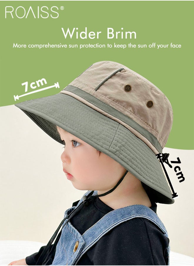 Children's Bucket Hat, Embroidered Sun Protection Hat with Adjustable Shoulder Straps, Wide Brim Sun Protection Bucket Hat, Suitable for Outdoor Sports Summer Beach Party - pzsku/Z44798DD06CD13009BD5DZ/45/_/1720429407/22e335a4-f616-417c-88a7-933fe0721579