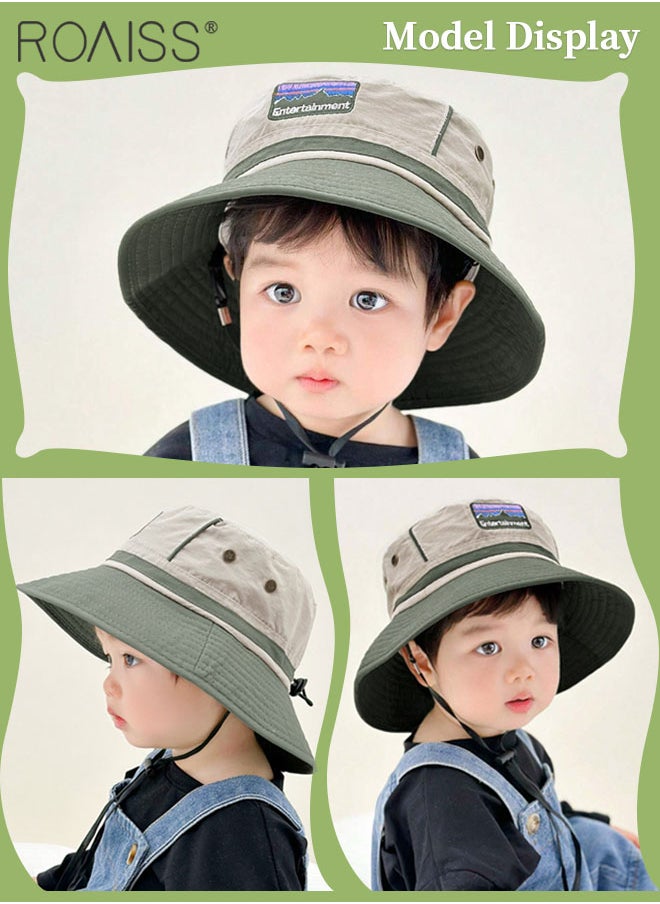 Children's Bucket Hat, Embroidered Sun Protection Hat with Adjustable Shoulder Straps, Wide Brim Sun Protection Bucket Hat, Suitable for Outdoor Sports Summer Beach Party - pzsku/Z44798DD06CD13009BD5DZ/45/_/1720430623/43f04635-264d-409f-b520-78da7122ccf6