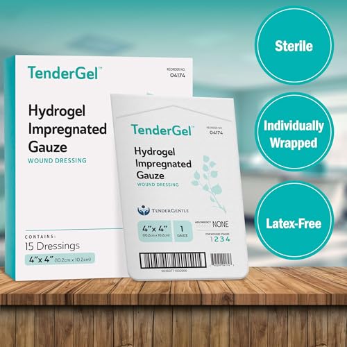 TenderGentle Hydrogel Wound Dressings - 15 Burn Gel Pads for Burns, Minor Wounds, and More - 4x4 Burn Bandages with Hydrogel and Vitamin E - Good for Medical Facilities, First Aid Kits, and Nursing Homes - Image 5