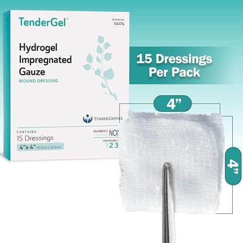 TenderGentle Hydrogel Wound Dressings - 15 Burn Gel Pads for Burns, Minor Wounds, and More - 4x4 Burn Bandages with Hydrogel and Vitamin E - Good for Medical Facilities, First Aid Kits, and Nursing Homes - Image 2