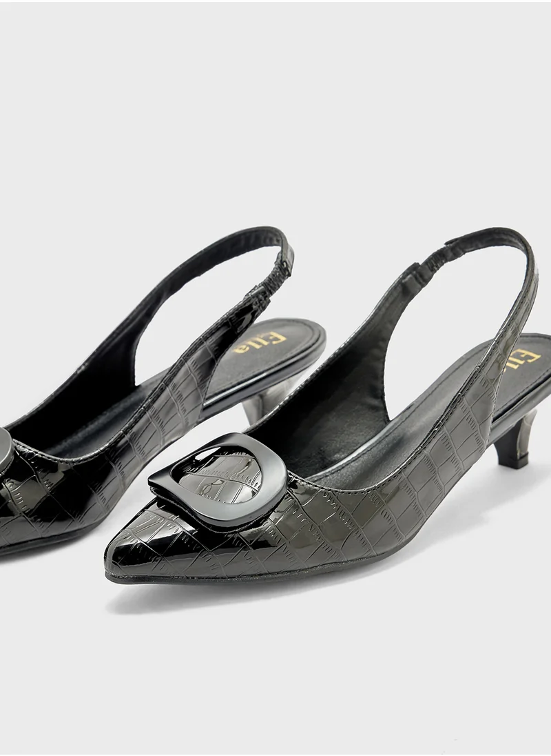 ايلا Trim Detail Croc Sling Back Pump