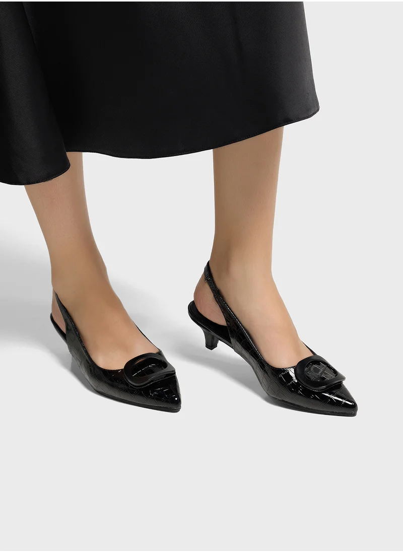 ايلا Trim Detail Croc Sling Back Pump