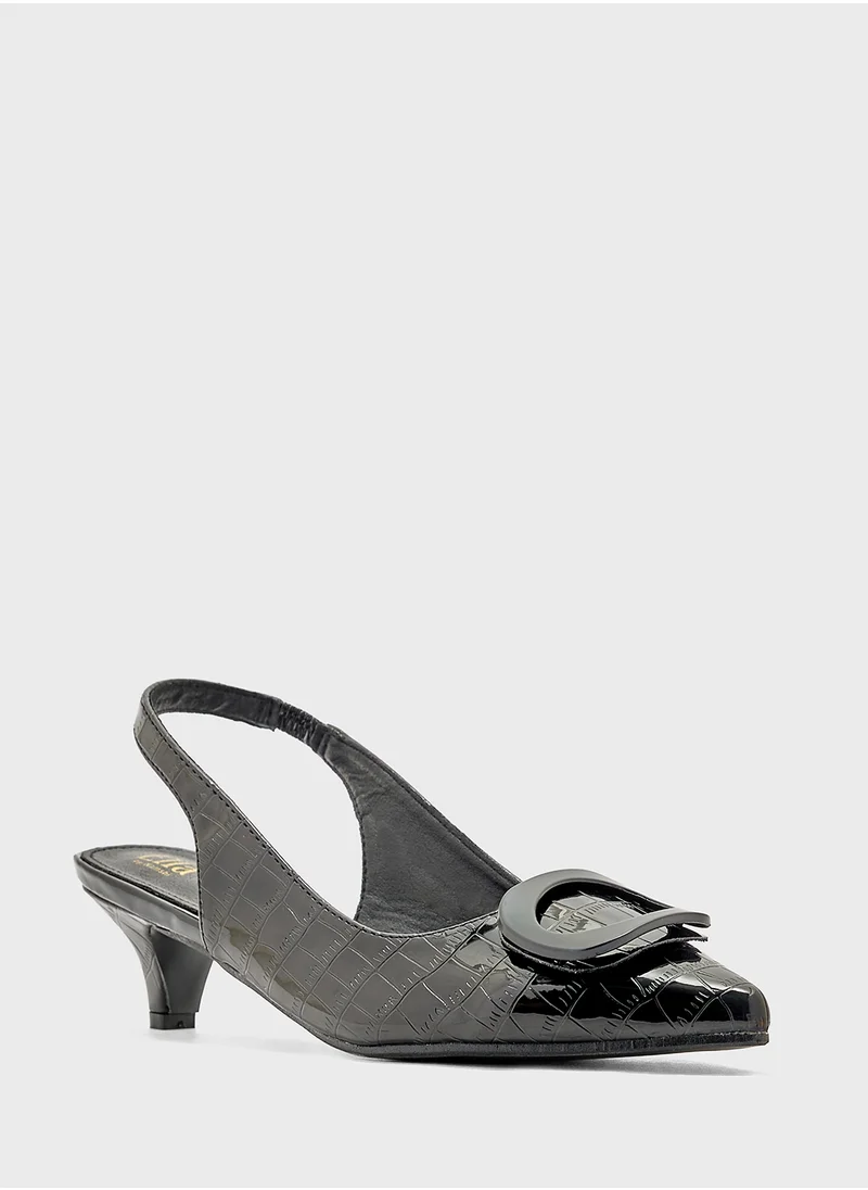 ايلا Trim Detail Croc Sling Back Pump