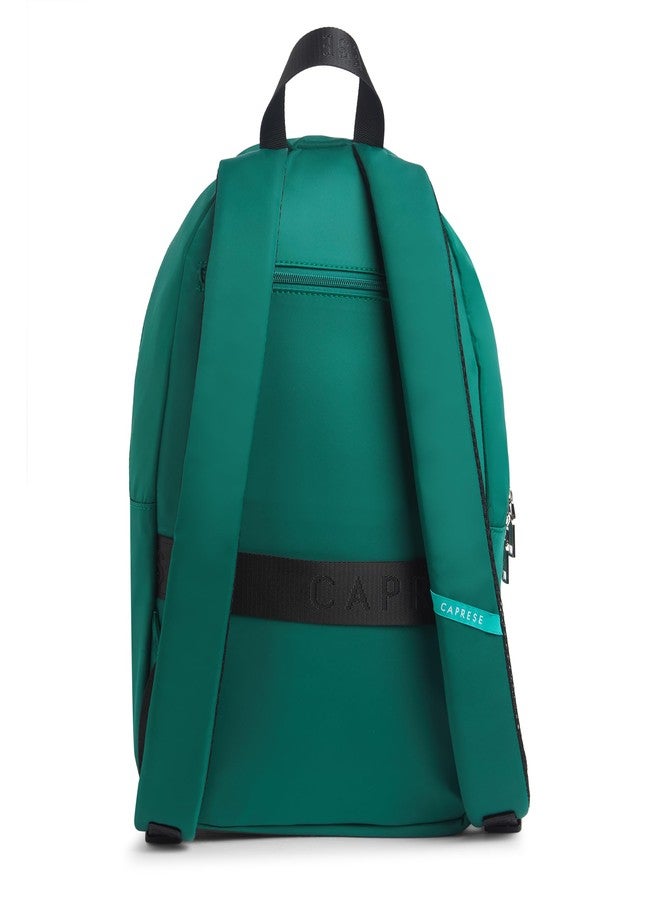 Caprese Venus 19L Laptop Backpack Large | Stylish Color Block Bag with Signature Logo | 2 Compartments with Trolley Sleeve | Spacious Adjustable Strap Travel Backpack for Women (Dark Green) - Image 5