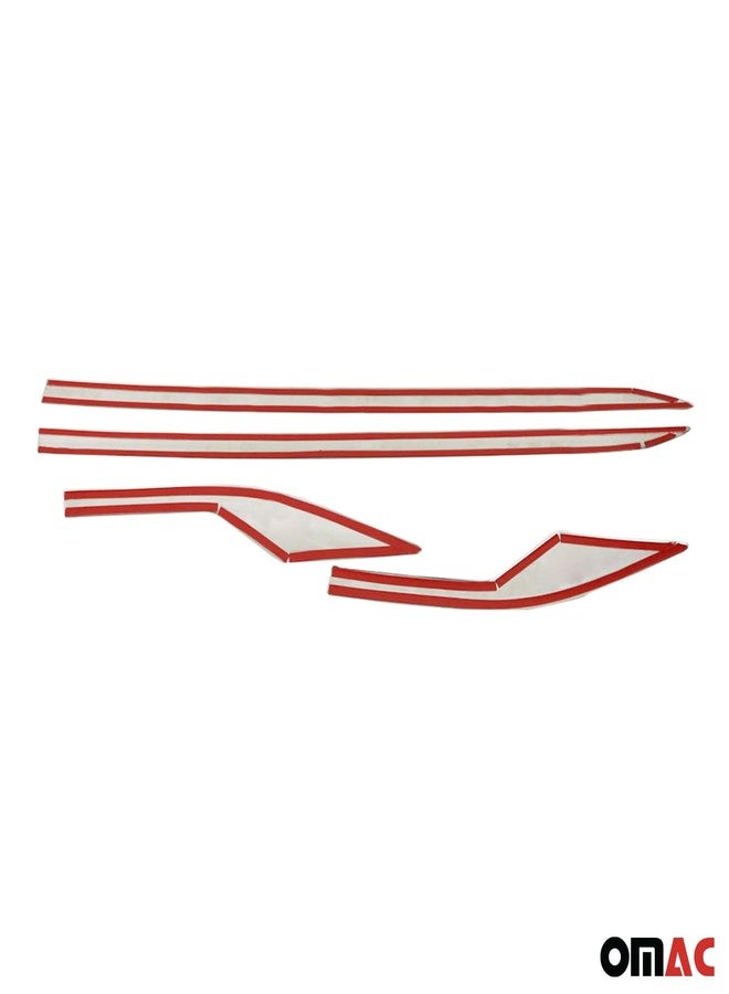 OMAC Side Door Streamer Trim Cover Body Side Protector Molding fits Toyota C-HR 2018-2023, 4 Pcs, Stainless Steel, Chrome - Image 5