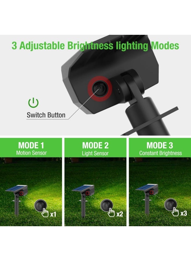 YelaJoy 4 Pcs Solar Spot Lights Outdoor Motion Sensor with 3 Modes, Solar Spotlights Outdoor Waterproof 2-in-1 Auto On/Off Landscape Lighting for Outside Yard,  Wall Garden Pathway （White Light） - Image 2