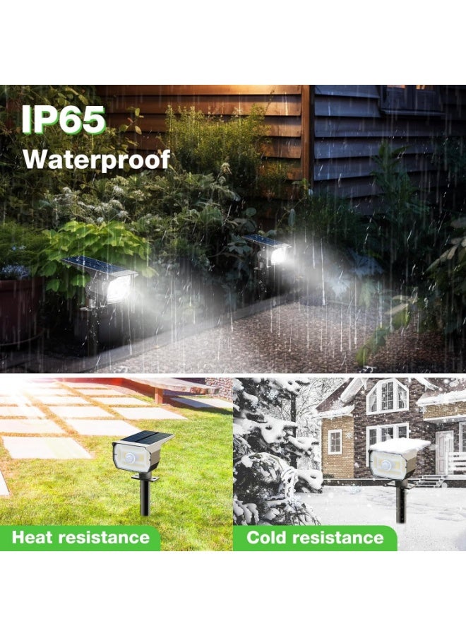 YelaJoy 4 Pcs Solar Spot Lights Outdoor Motion Sensor with 3 Modes, Solar Spotlights Outdoor Waterproof 2-in-1 Auto On/Off Landscape Lighting for Outside Yard,  Wall Garden Pathway （White Light） - Image 4