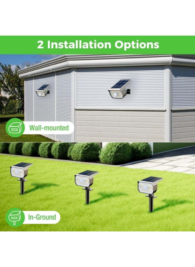 YelaJoy 4 Pcs Solar Spot Lights Outdoor Motion Sensor with 3 Modes, Solar Spotlights Outdoor Waterproof 2-in-1 Auto On/Off Landscape Lighting for Outside Yard,  Wall Garden Pathway （White Light） - Image 5