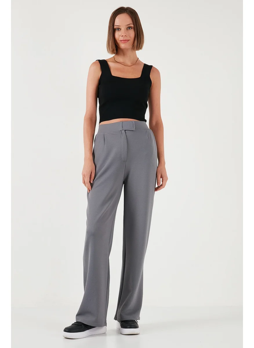 Lela Regular Fit High Waist Wide Leg Trousers Women's Trousers 5861279