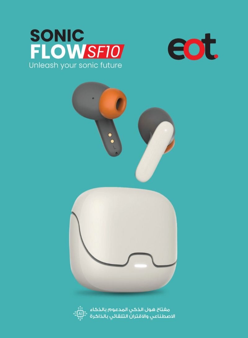 eot SonicFlow SF10 True Wireless Bluetooth Earphones, In-Ear Bluetooth Headphones 6.0, Wireless Bluetooth Earbuds with AI Assistant with Hall Switch & Memory Pairing, FREE Leather Bag - Image 3