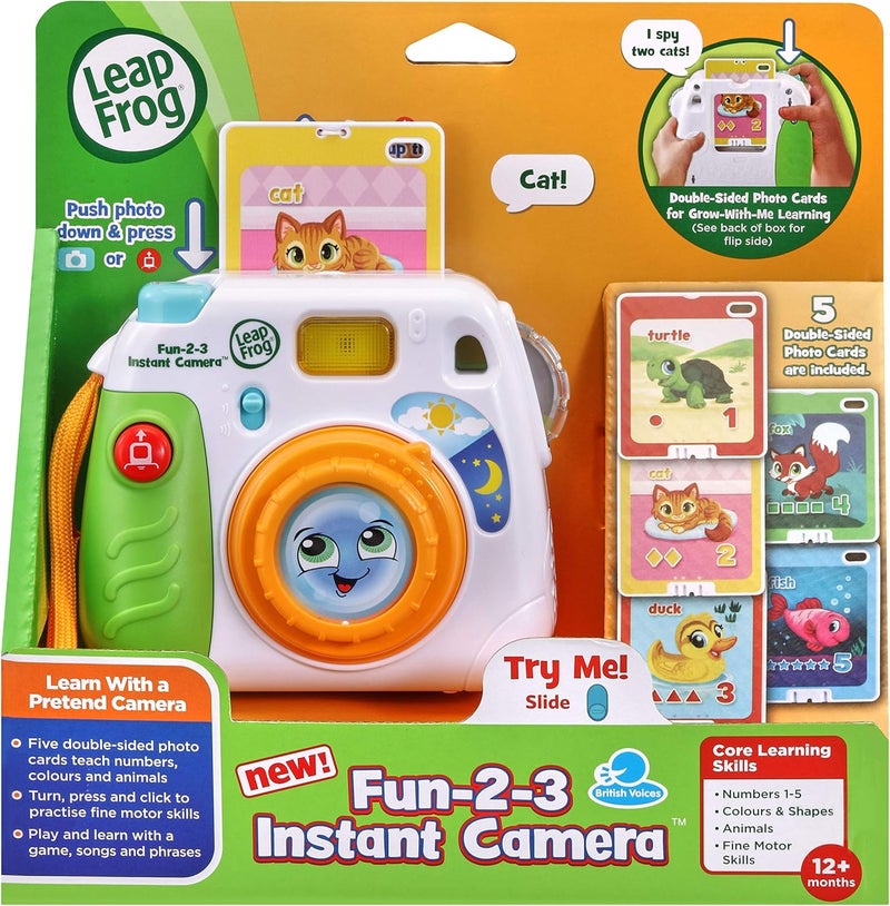 LeapFrog Fun-2-3 Instant Camera, Learning Kids Camera with Animals, Numbers, Shapes and Colours, Interactive Toy with Learning Games, Songs and Phrases, Toy Camera for Kids Aged 12 Months + - Image 5