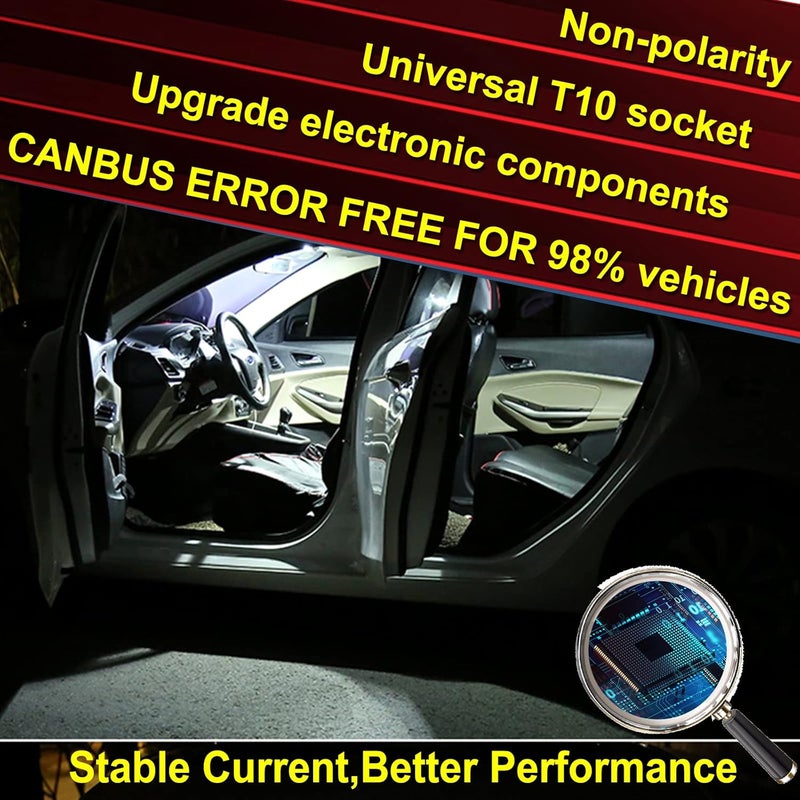 XINYANG 10Pcs 194 LED Car Bulbs - 6000K White - Image 5