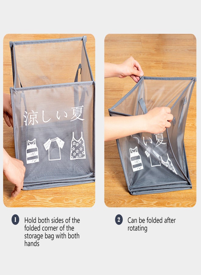 Clear Laundry Basket with Double Handle Collapsible Dirty Laundry Hamper Basket Laundry Basket Storage Bins for Organizing Home Clothes Towels Toy - Image 5