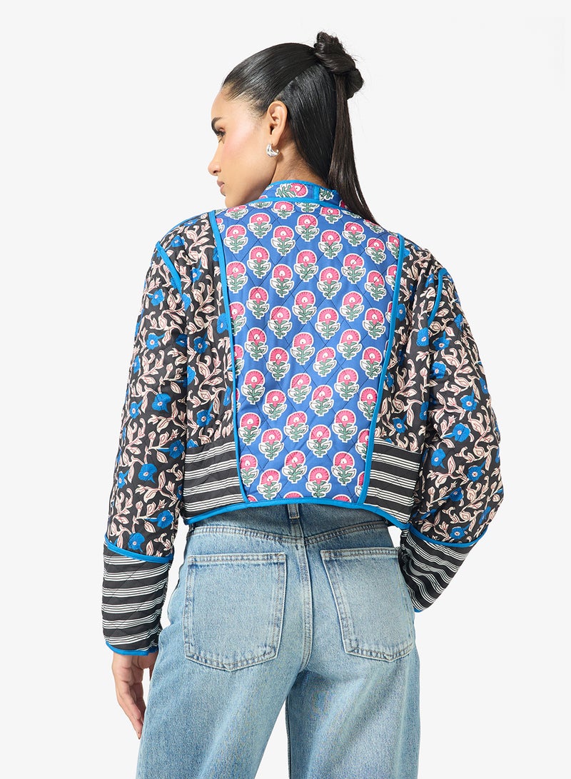 جينجر جاكيت مبطن بنقشة بيزلي مرقعة - Image 2