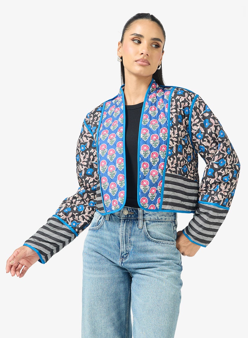 جينجر جاكيت مبطن بنقشة بيزلي مرقعة - Image 1