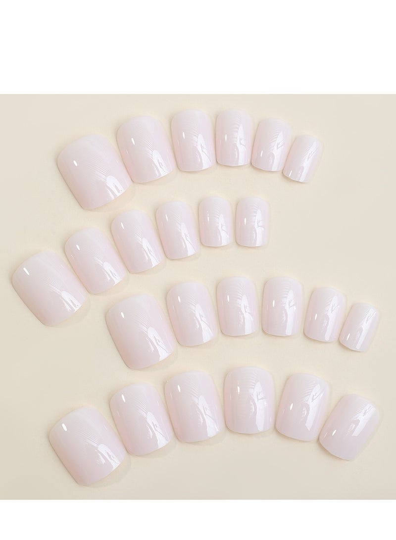 SYNSYB 24-Piece Short Square Press-on Toenails:Acrylic Fake Nails ,toe fake nails for Seamless Fit  - Image 2