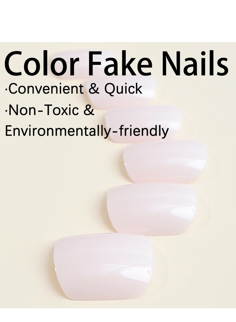 SYNSYB 24-Piece Short Square Press-on Toenails:Acrylic Fake Nails ,toe fake nails for Seamless Fit  - Image 4