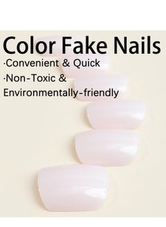 SYNSYB 24-Piece Short Square Press-on Toenails:Acrylic Fake Nails ,toe fake nails for Seamless Fit  - Image 3