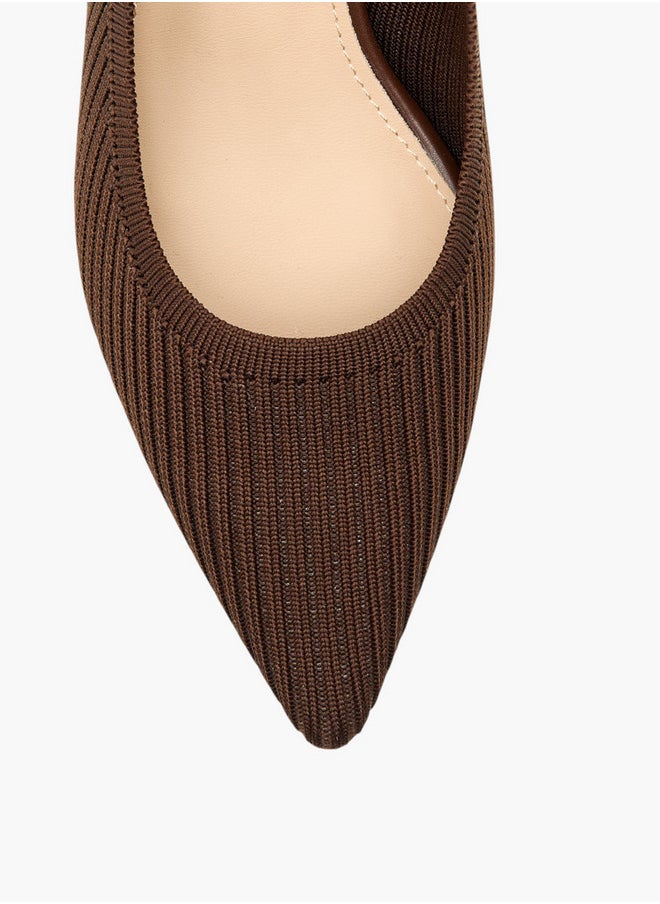 Flora Bella By Shoexpress Textured Slingback Shoes with Block Heels  - Image 4