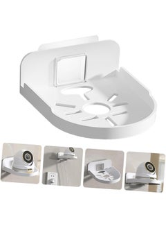 QIQVERT QIQVERT 2Pcs White No Drill Wall Shelves Wall Mount Camera Shelf for Security CCTV Camera Stand Wall Shelf Wall Holder Wall Mount Rack for Security Camera Wireless Cameras Baby Monitors CCTV Stand  - Image 5
