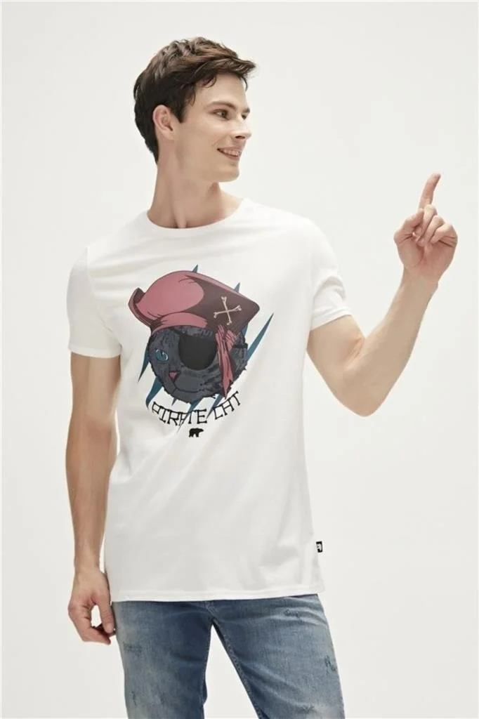 باد بير PIRATE T-SHIRT White Men's T-Shirt 23.01.07.021-C04