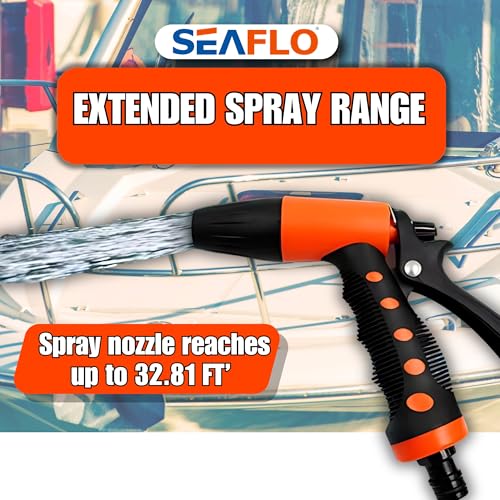 SEAFLO 55-Series Washdown Pump Kit - 12V DC, 5.5 GPM, 70 PSI, Self-Priming, Coiled Hose, Spray Nozzle, High Flow for RV, Boat, Off-Grid, Freshwater, and Saltwater Applications 4-Year Warranty - Image 4