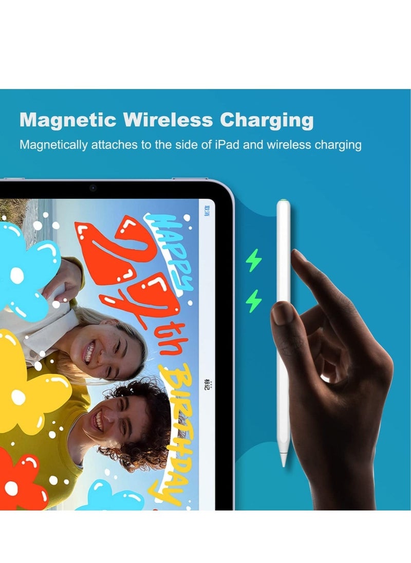 Wireless Charging Pencil (2nd Generation) for iPad, Stylus Pen for iPad with Bluetooth Magnetic, Palm Rejection, Tilt, Compatible with iPad Pro 11in1/2/3, iPad Pro12.9in3/4/5, iPad Air4/5, iPad Mini 6 - Image 5