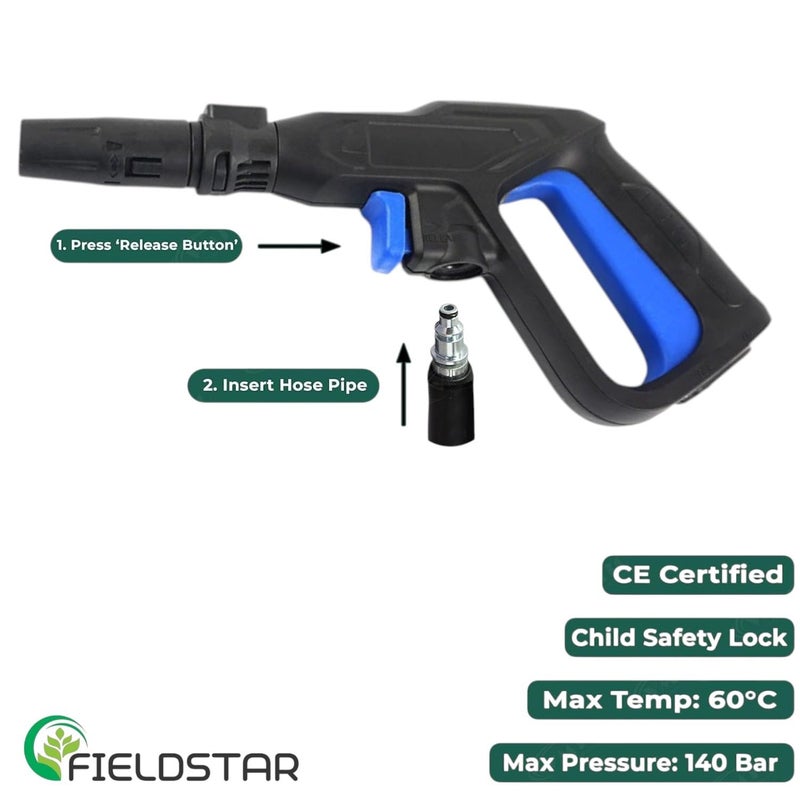 FIELDSTAR Professional Pressure Washer Gun Combo – Compatible with JPT, STARQ, RESQTECH and More | Includes 8M High-Pressure Hose | Heavy-Duty Spray for Car, Home & Outdoor Cleaning - Image 2