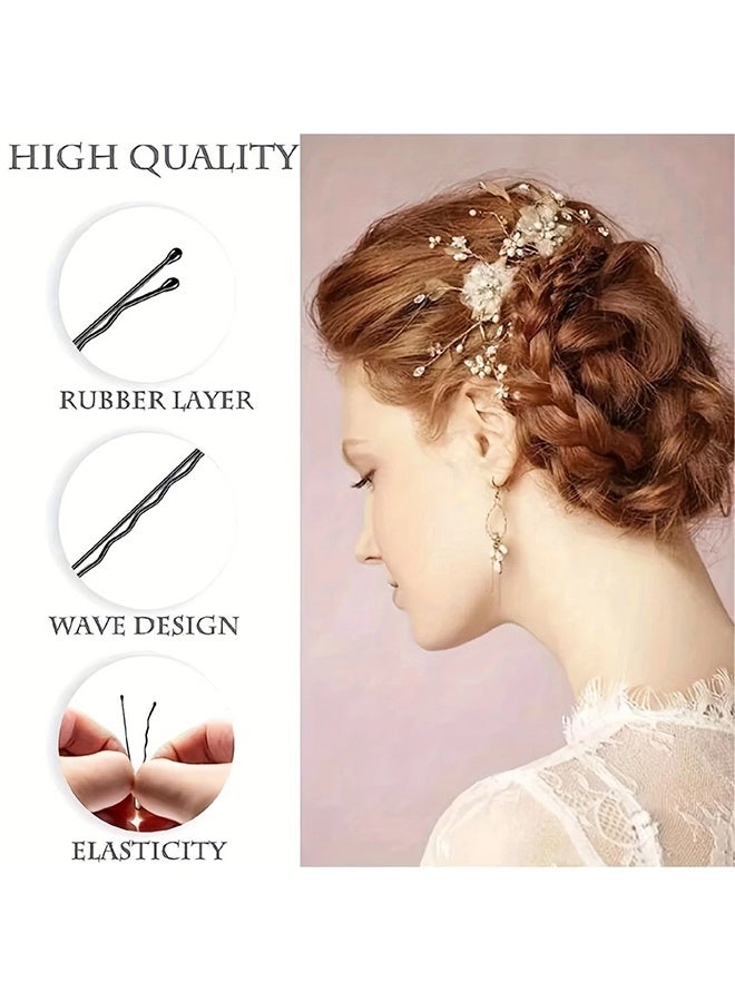 قِيرّا 100Pcs Long Black Hair Bobby Pins with Storage Box – Durable 5.5cm Wave Clips for Women & Girls, Invisible Hair Pins for Bun, Wedding, Salon & Daily Styling  - Image 3