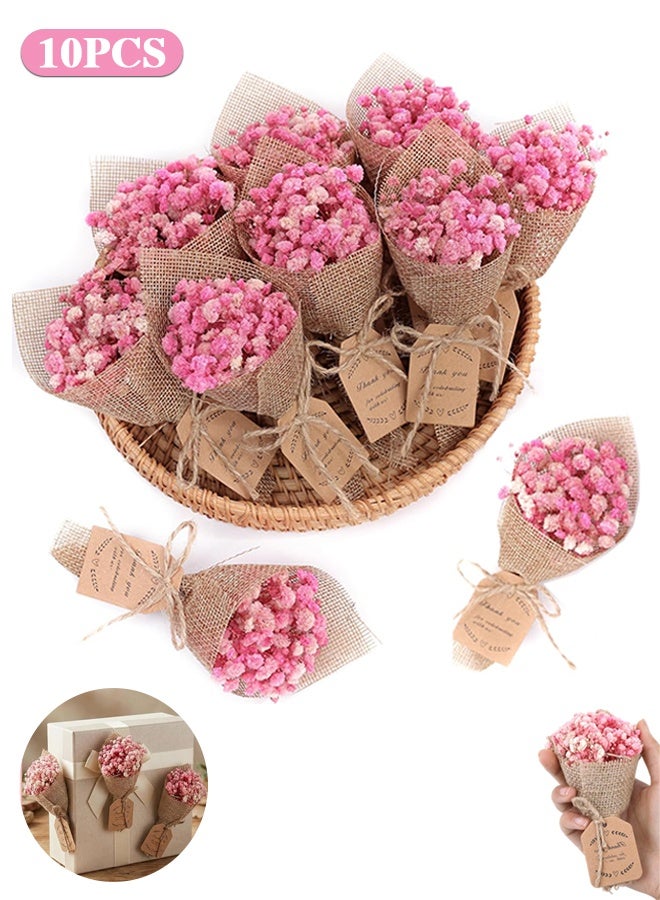 Organizer 10-Piece set Mini Magnet Dried Flowers Bouquet for Rustic Wedding Favors, baby Shower Party Favors for Guests, Bridal Shower Party Gifts, Baptism Favors, Thank You Favor (Pink) - Image 1