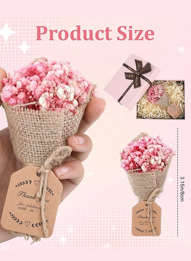 Organizer 10-Piece set Mini Magnet Dried Flowers Bouquet for Rustic Wedding Favors, baby Shower Party Favors for Guests, Bridal Shower Party Gifts, Baptism Favors, Thank You Favor (Pink) - Image 4