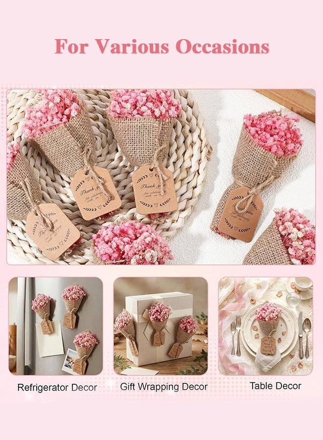 Organizer 10-Piece set Mini Magnet Dried Flowers Bouquet for Rustic Wedding Favors, baby Shower Party Favors for Guests, Bridal Shower Party Gifts, Baptism Favors, Thank You Favor (Pink) - Image 5